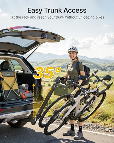 monTEK 4-Bike Hitch Rack for Cars Trucks SUVs | 2-Inch Receiver, Fold & Tilt, 150LBS Capacity