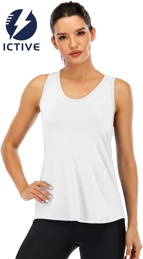 ICTIVE Women's Workout Tank Tops - Sleeveless Yoga Shirts with Mesh Racerback Design