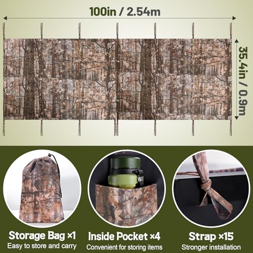 Silent Magnetic Hunting Blind for 2 Man Tree Stand - Brown Woodland Camo