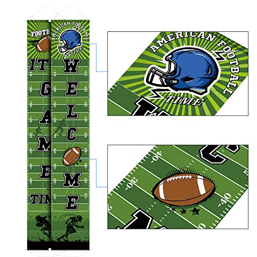 Football Field Banner Decorations Welcome & Match Time - 71x12 Inches, 2 Pack