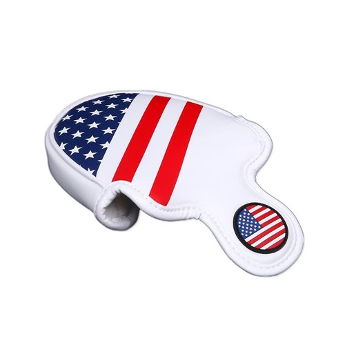 US Flag Golf Mallet Putter Cover Headcover Magnetic fits for Scotty Cameron X5, Callaway Odyssey Stroke Lab, 2 Ball, Odyssey Sabertooth Series Putters - PU Leather Golf Putter Cover Mallet