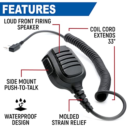 Waterproof Handheld Microphone for Two-Way Radios - Rugged Radios