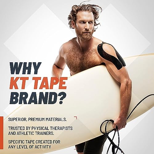 KT Tape PRO Extreme Synthetic Kinesiology Athletic Tape - Black, 150 Precut Strips