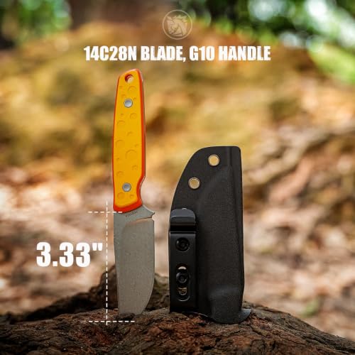 Vosteed Mink Cheese Orb 14C28N Fixed Blade Knife with G10 Handle – Compact EDC Knife