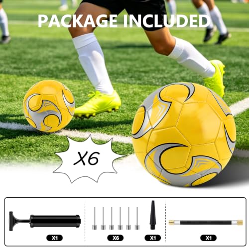 Soccer Ball Size 5 with Pump Needles - Deflated Bulk Pack for Adults & Teens