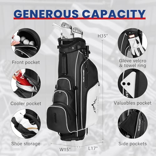 uniHimal 4-Way Golf Stand Bag Waterproof Lightweight with Full-Length Divider