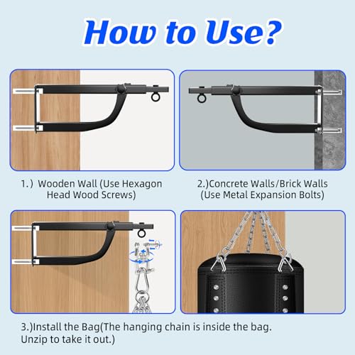 Adjustable Wall Mount Punching Bag Set for Boxing & MMA Training