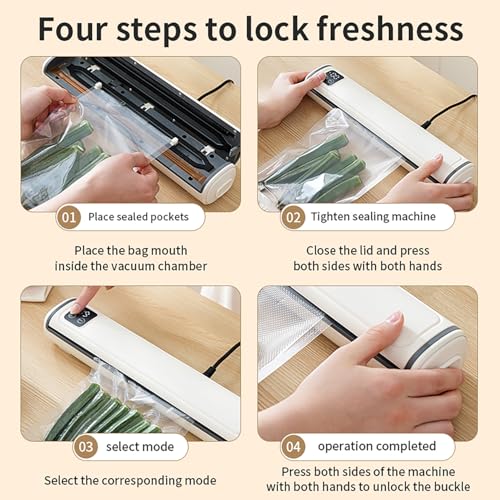 Vacuum Sealer Machine with Automatic One-Touch Sealing — Compact Food Preservation