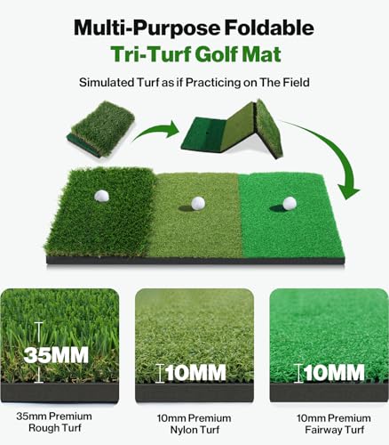 Golf Practice Net 10x7ft with Targets, Balls & Mat - Indoor & Outdoor Swing Training