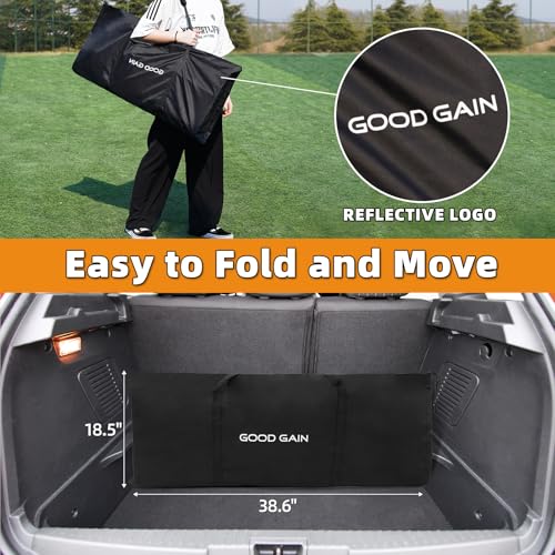 G GOOD GAIN Portable Soccer Bench 4 Seats Black - Foldable, No Assembly