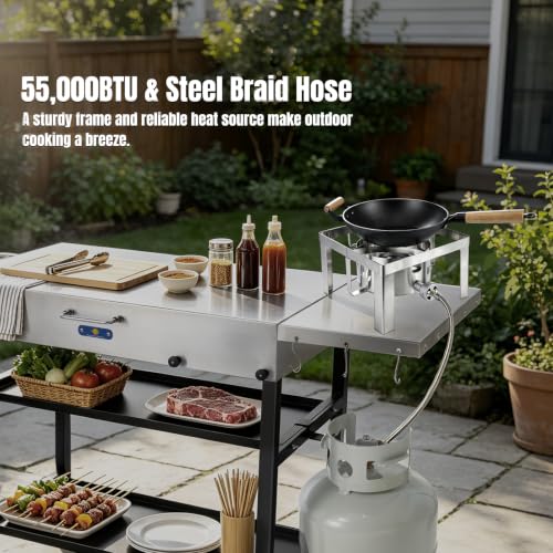 ARC 55,000 BTU Camping Stove Propane Burner 8.0"H Portable Outdoor Cooker