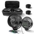 Magnetic Rechargeable Golf Cart Fan with 12000mAh Battery and Carrying Case