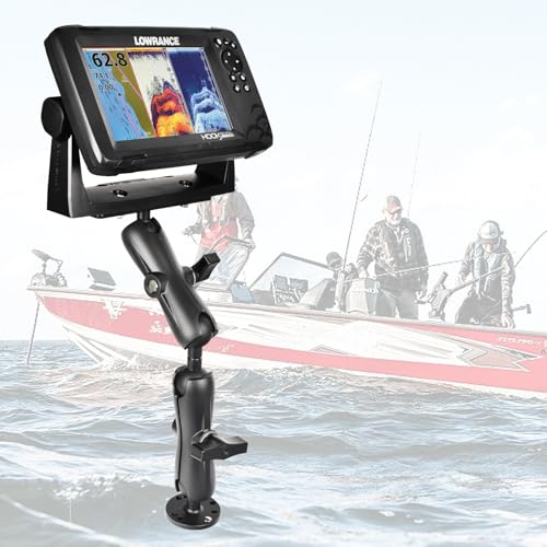 VAUBORTTI Aluminum Fish Finder Mount with 1.5'' Ball & 14.76'' Adjustable Arm for Marine Electronics