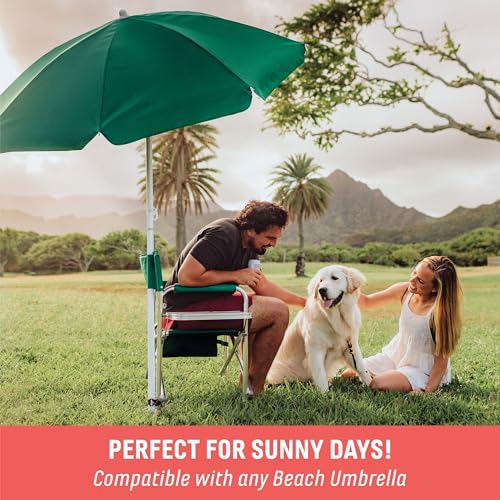 Black Picnic Time Sports Chair with Side Table & Armrest Caddy - Portable Folding Camping Seat