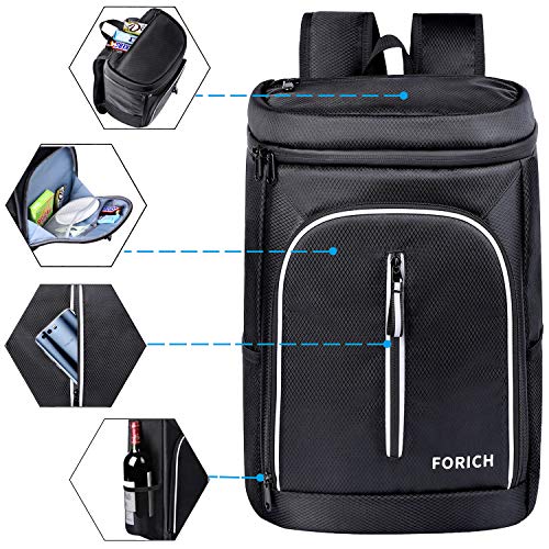 Insulated Waterproof Cooler Backpack with Leak Proof Interior 30L Portable Lunch Bag for Travel Camping Beach
