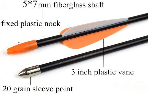 Elong Fiberglass Arrows Archery 24 26 28 30Inch Target Shooting Practice Safetyglass Recurve Bows Suitable for Youth Children Woman Beginner