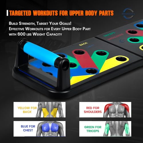 Foldable Push Up Board with Resistance Bands for Home Workout