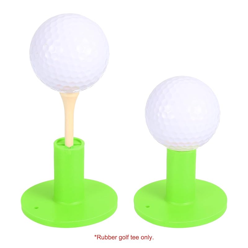 Patikil Green Rubber Golf Tees Holder Set – Indoor Outdoor Practice Tee System (5 Pcs)