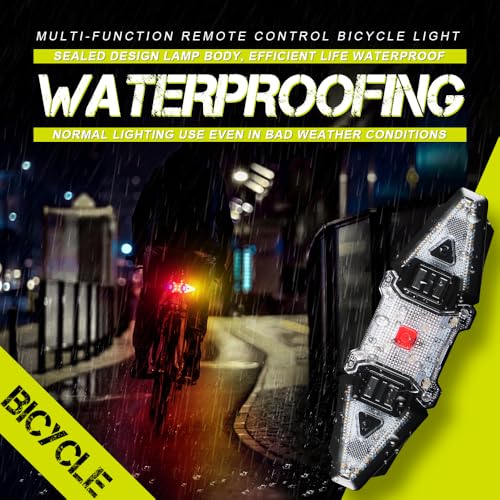 2 PCS Bike Turn Signals with Tail Light & Remote Control - USB Rechargeable, Waterproof