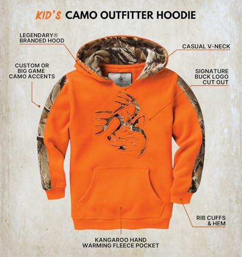 Legendary Whitetails Kids' Camo Hoodie Pullover Sweatshirt X-Large - Inferno
