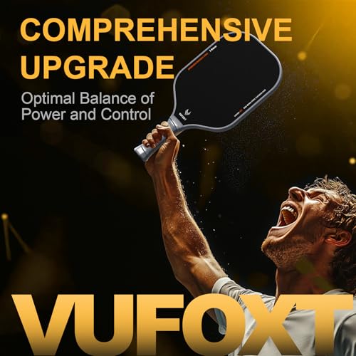Grey Pickleball Paddles Set of 4 - USAPA Approved Carbon Fiber Surface, Lightweight 14mm PP Honeycomb Core for Beginners