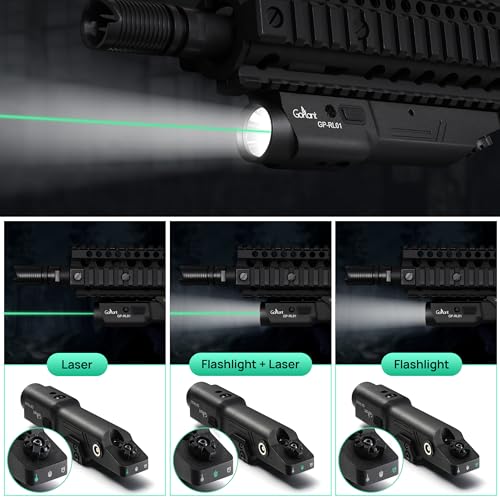 GOPLANT Black 2500 Lumen Aluminum Alloy Rifle Laser Light Combo for AR15 with MLOK & Picatinny Mount