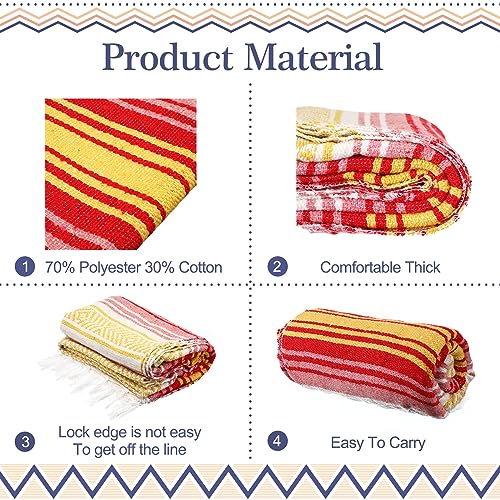 Mexican Yoga Blanket Set - Bright Colors, 9 Pieces, 45x70 Inches