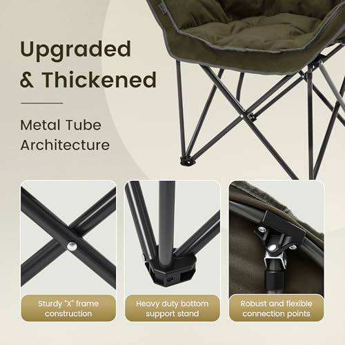 Outdoor Living Suntime Oversized Padded Camping Chair Set - Army Green, 2 Pack