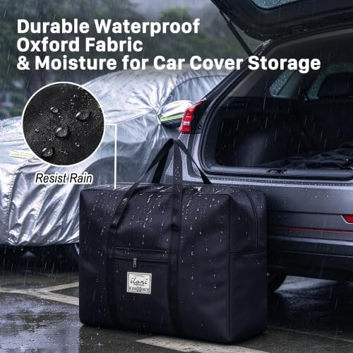 Car Cover Storage Bag 23-Gallon Waterproof Reusable Organizer for All-Weather Covers