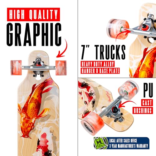 Cruiser Skateboard for Adults & Teens - Tranquil 31" Maple Longboard with 70mm Wheels