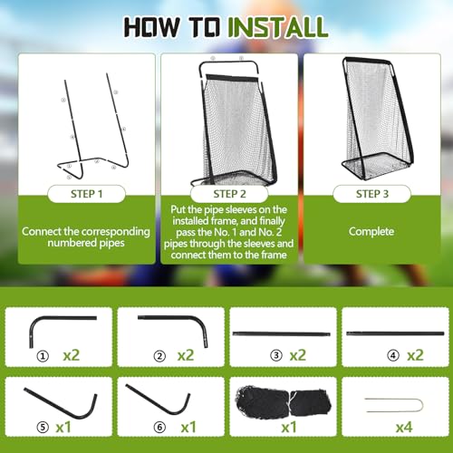 MorningRo Football Kicking Cage Net for Field Goals - Black, 7x4 ft Backyard Practice