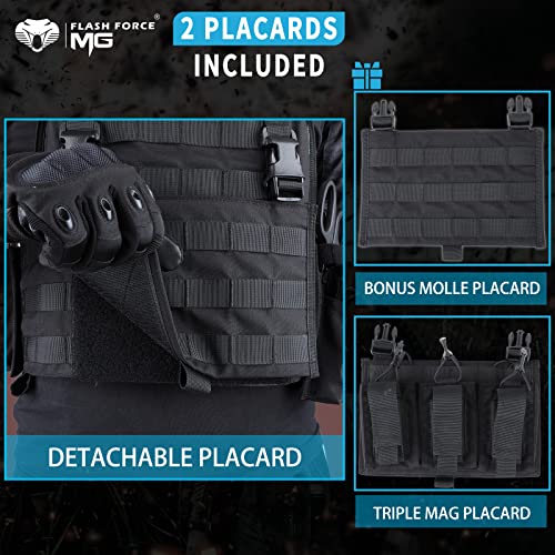 MGFLASHFORCE Tactical Molle Airsoft Vest for Men - Black Variation