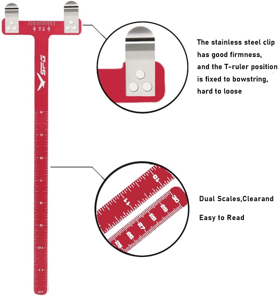 SOPOGER Archery Bow Square - T Shape Ruler Measurement Tool for Recurve & Compound Bows