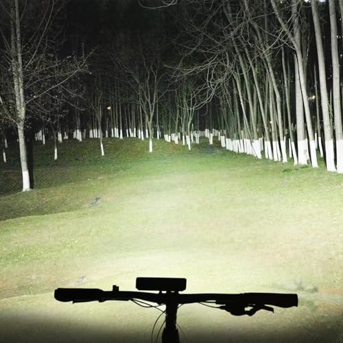 ACRUNU Black Bicycle Headlight & Tail Light Set 3400 Lumens USB-C Rechargeable Waterproof