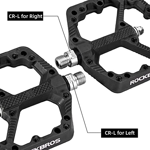 Green Mountain Bike Pedals Nylon Flat Platform 9/16" - Black