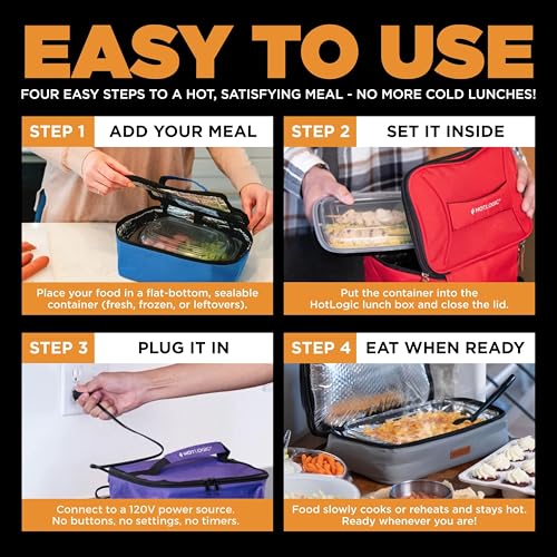 Red Portable Electric Food Warmer & Lunch Box - HOTLOGIC Max Large Food Heater