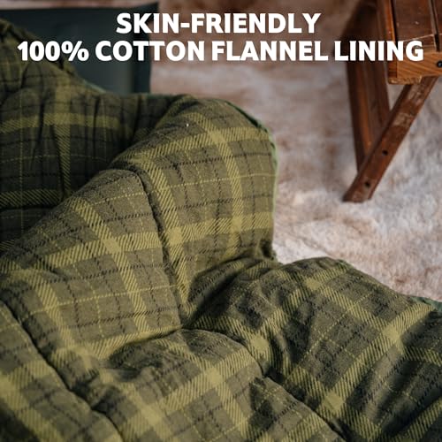 Naturehike Big & Tall Flannel Sleeping Bag - ISO 32°F, Green, Water-Resistant