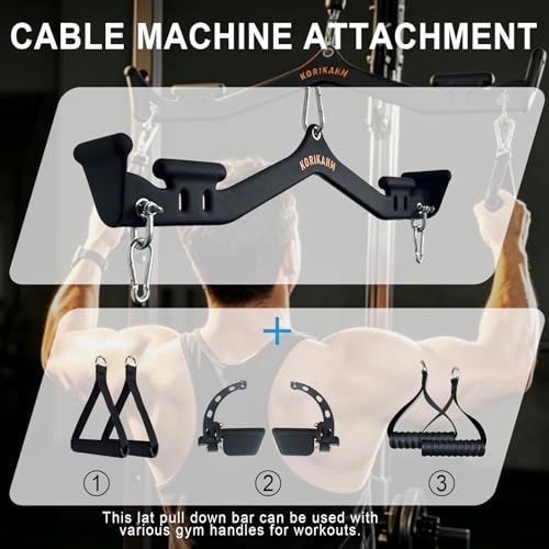 KORIKAHM KOR05 Multi-Grip LAT Pulldown Bar for Back & Tricep Training