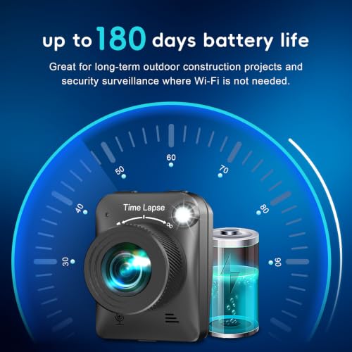 Hojocojo 4K Outdoor Time Lapse Camera with Waterproof Housing & 3 Mounts for Construction & Garden Monitoring