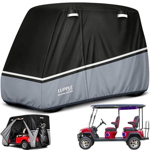 Golf Cart Cover 4-Seat XL 90" for Extended Roofs Waterproof Windproof Heavy Duty