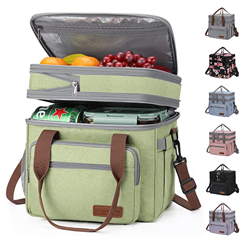 Maelstrom 23L Insulated Lunch Box - Green, Expandable Double Deck Cooler Bag