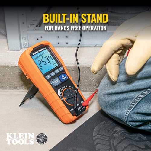 Multimeter Insulation Tester - Klein Tools ET600 with Auto-Ranging TRMS, 4000MΩ Resistance, 125V-1000V, Tester Variation