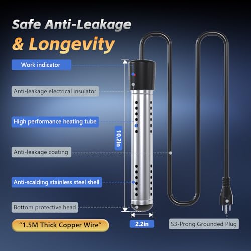Portable Camping Shower with Water Heater & Large Foldable Bucket