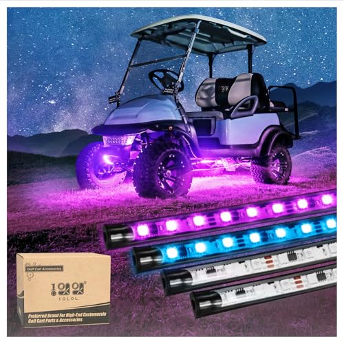 4-Pack Golf Cart Underglow LED Light Kit RGB Neon Underbody Lights Waterproof