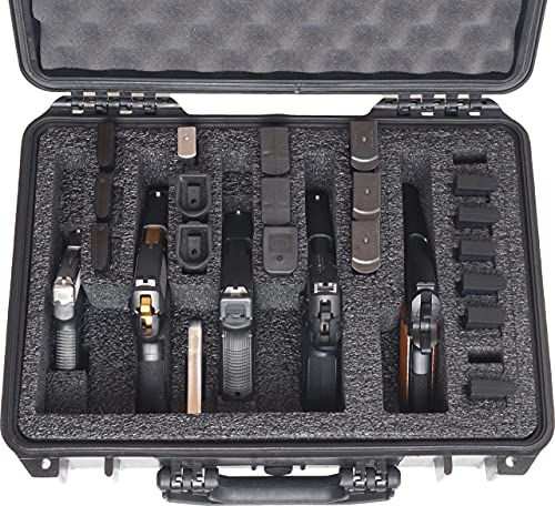 Case Club Waterproof 5-Pistol & 20-Mag Magazine Storage Case, Gen 3, Standard Version
