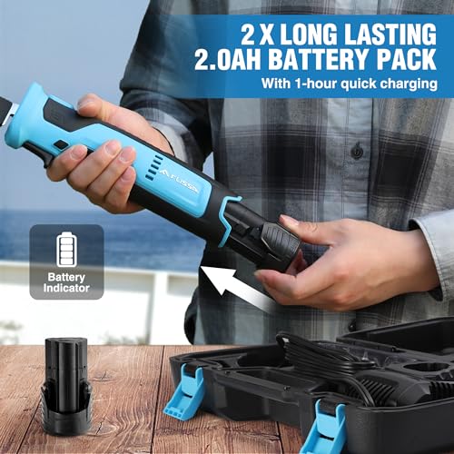 FLISSA 12V Cordless Electric Fish Fillet Knife with 8" & 10" Blades – Rechargeable, Ergonomic, Quick-Change Stainless Steel Blades