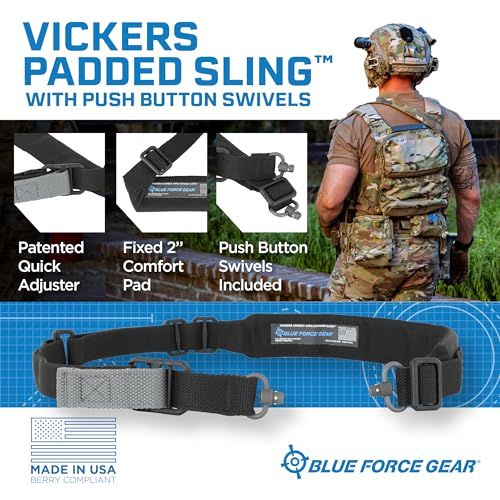 Coyote Brown Blue Force Gear Vickers Padded Sling with Swivels - Made in USA