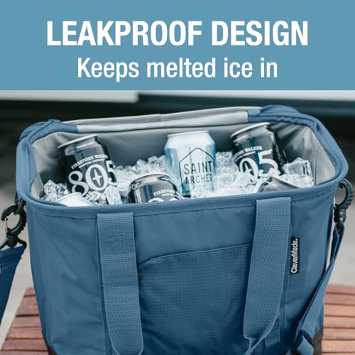 Large Collapsible Cooler Bag Ocean Cognac - Insulated Portable Cooler for Group Outings