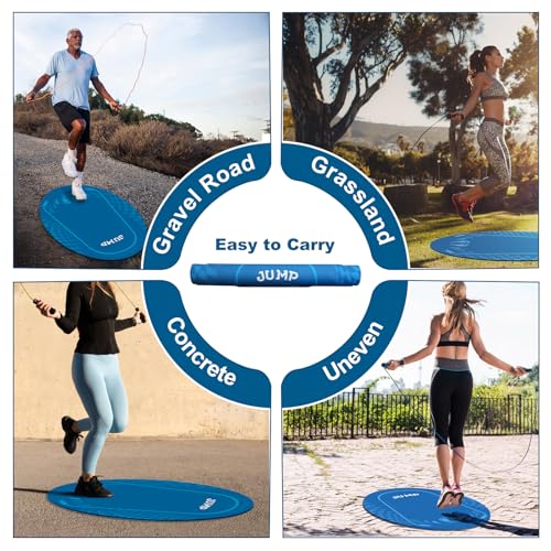Jump Rope Mat Outdoor Indoor Oval 52x36 Inch Non-Slip Fitness Exercise Mat - Navy