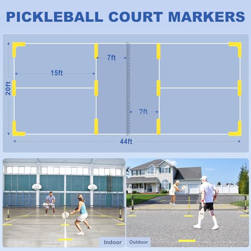 TYRSEN Wooden Pickleball Paddles Set with Net, 22ft On Wheels, 4 Paddles & 6 Balls
